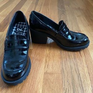 Black Patent Heeled Loafer